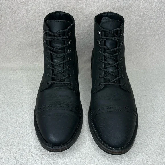 Thursday Boot Co Captain Lace Up Boots Women’s 7.5 38 Black Nubuck Leather Biker - Picture 8 of 13